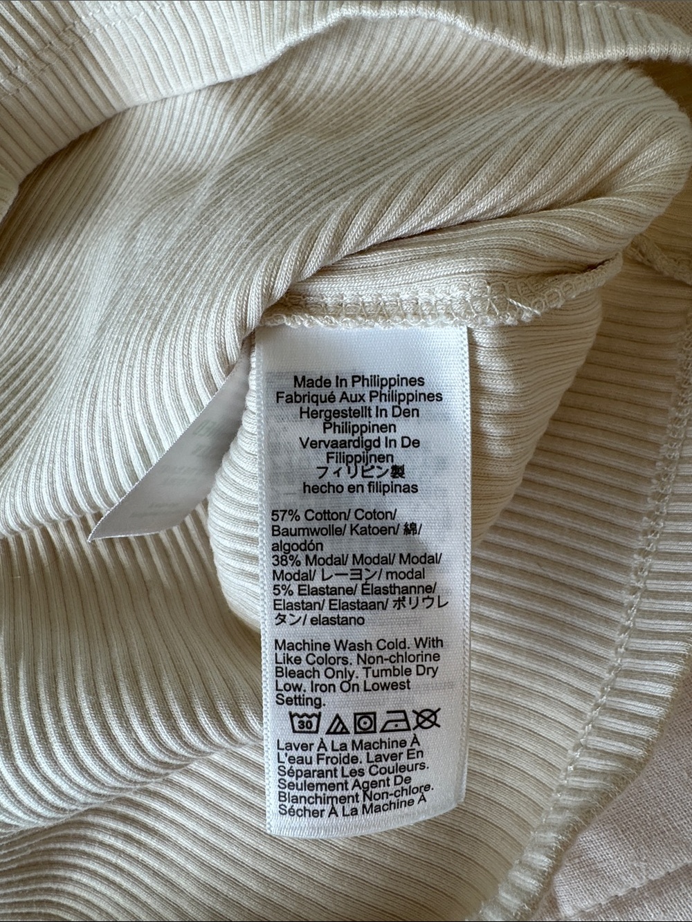 J.Cream Ribbed Mock Ruffle Neck Long-Sleeve Top - Picture 7 of 7